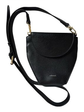 Riona Vegan Leather Crossbody Shoulder Bag Black Small RFID Classic Timeless